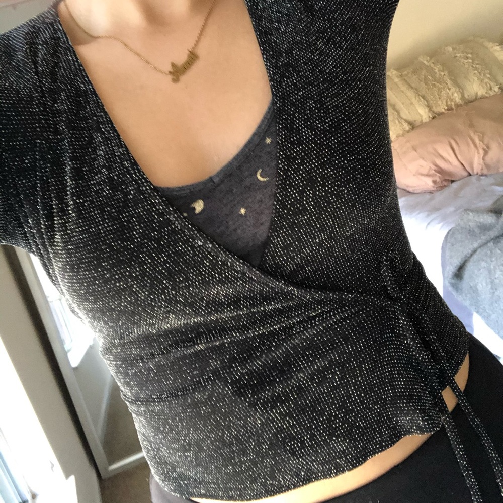 NEW - Urban Outfitters sparkle wrap top